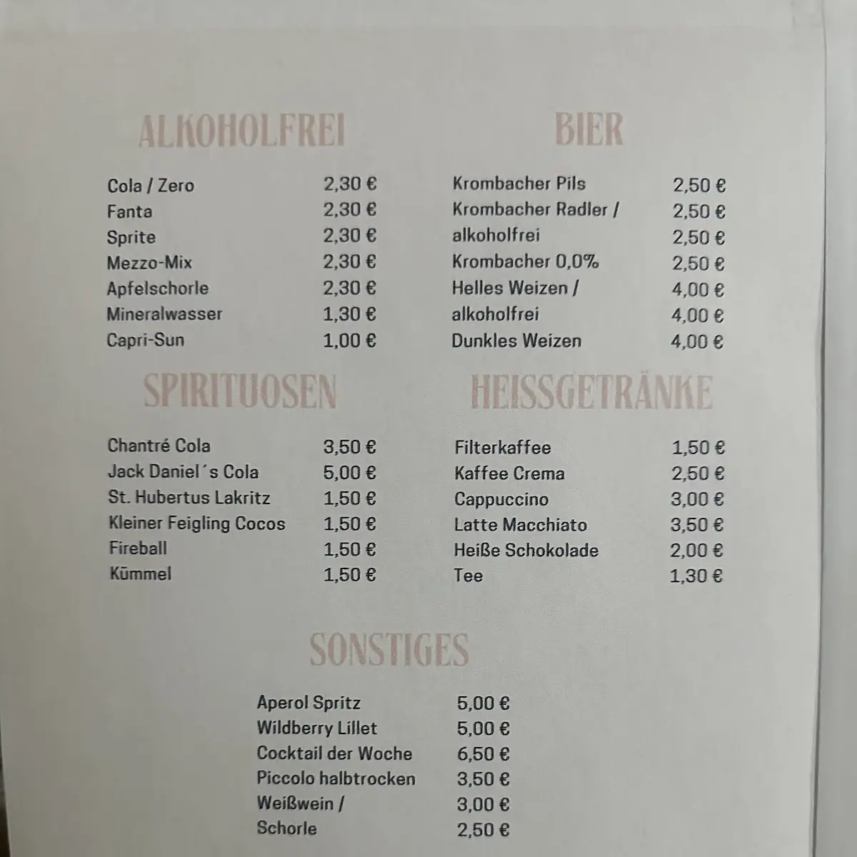 Speisekarte photo 1