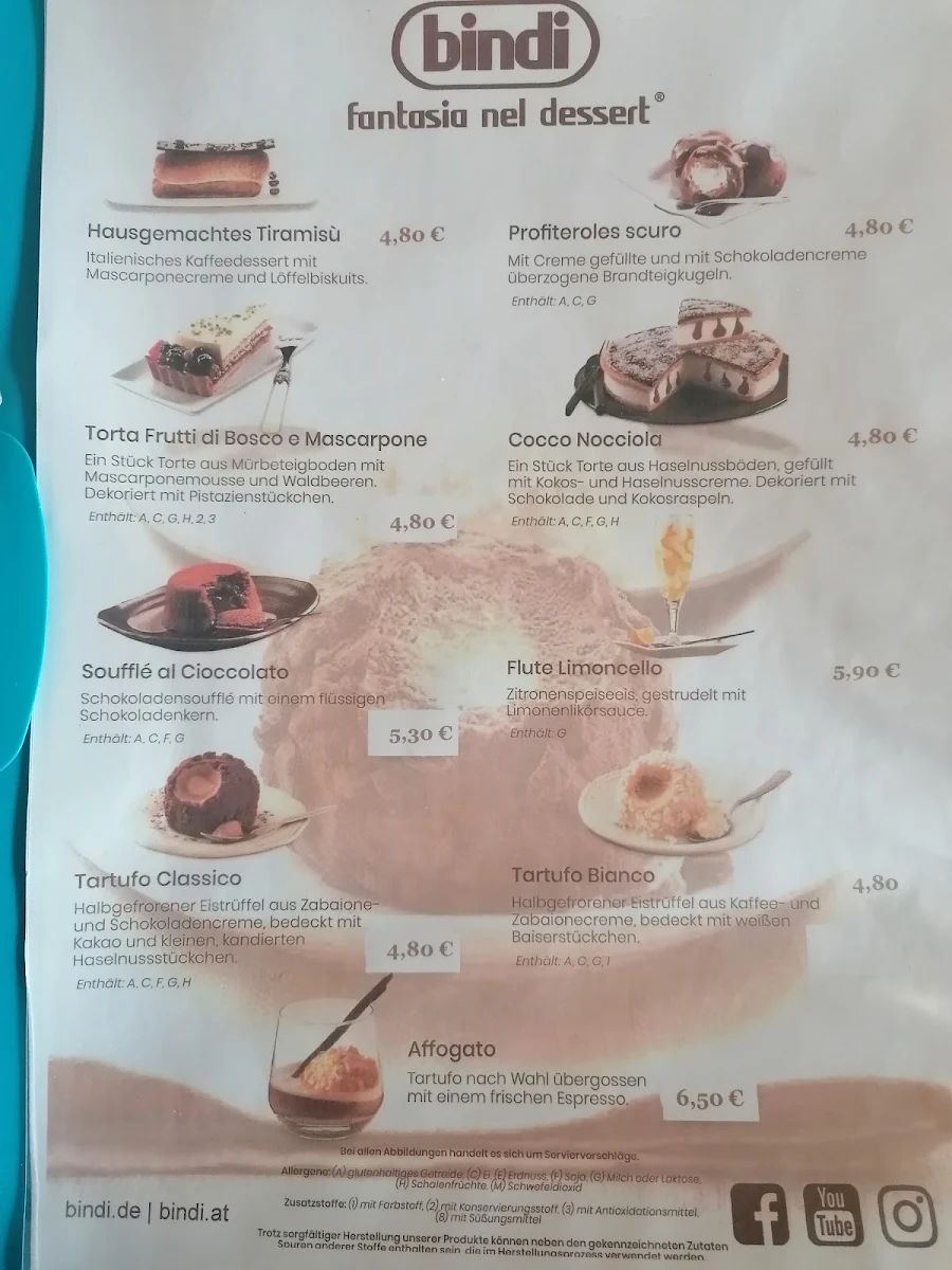 Speisekarte, Luca Cucina