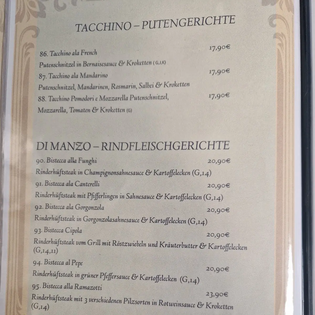 Speisekarte, Ramazotti