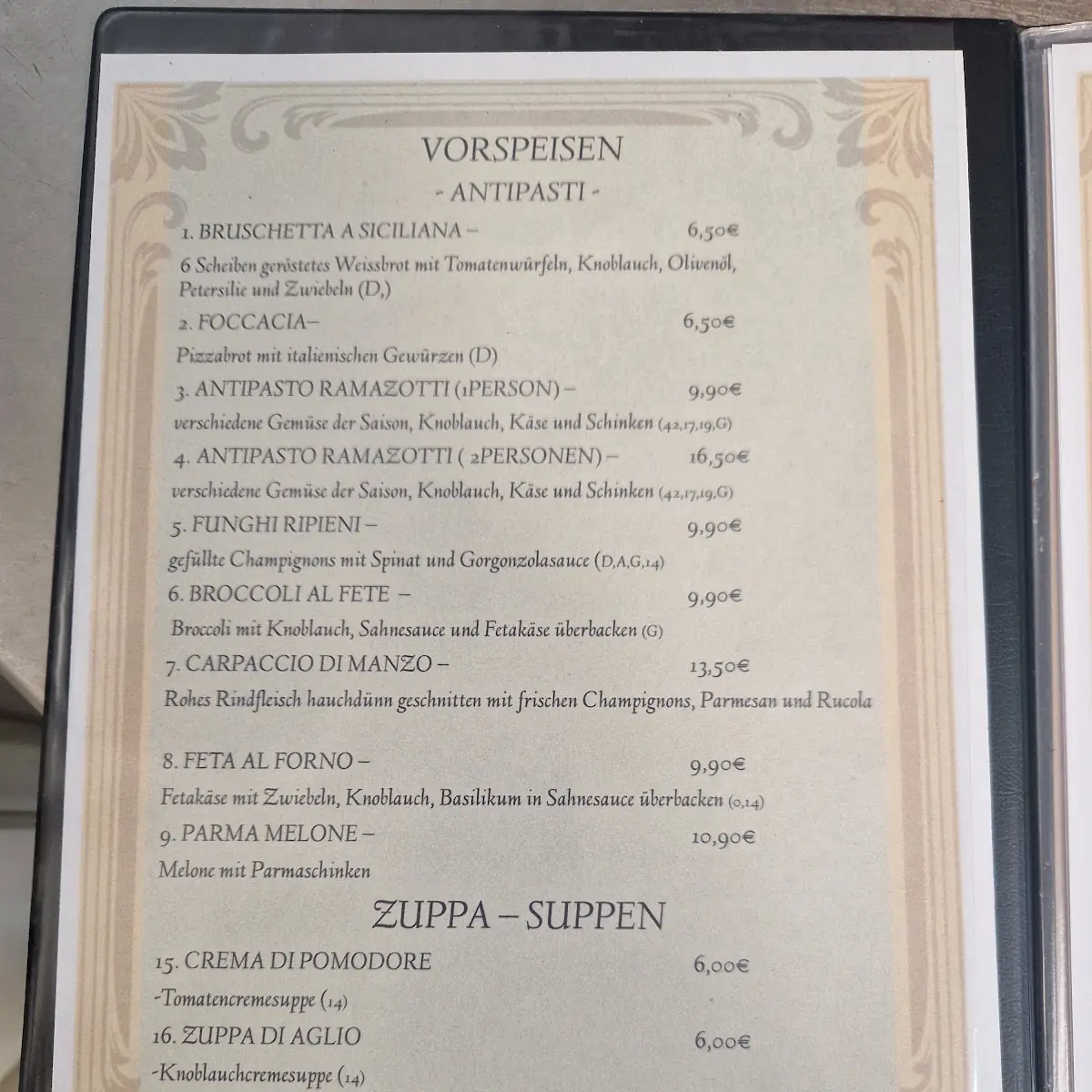 Speisekarte, Ramazotti
