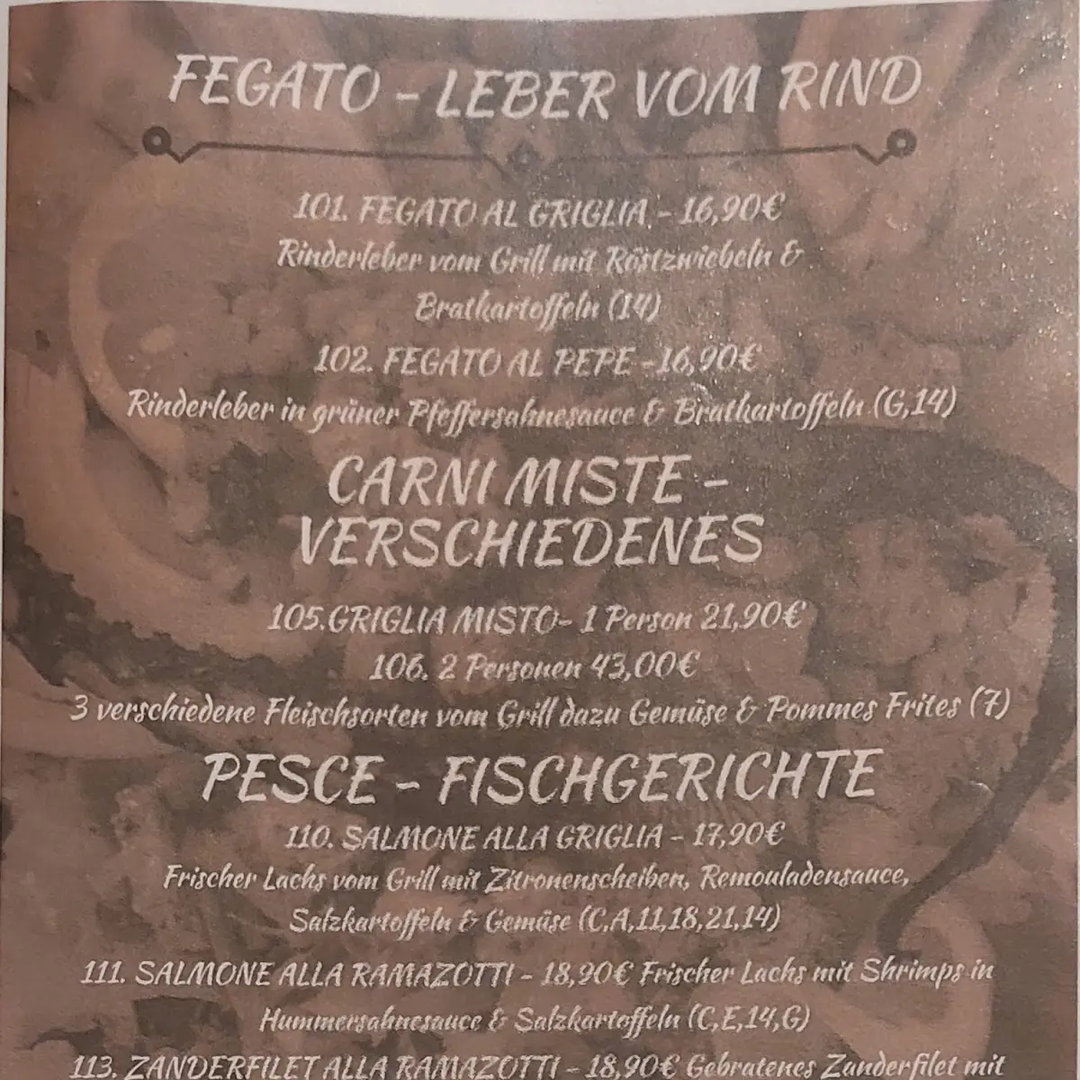 Speisekarte, Ramazotti