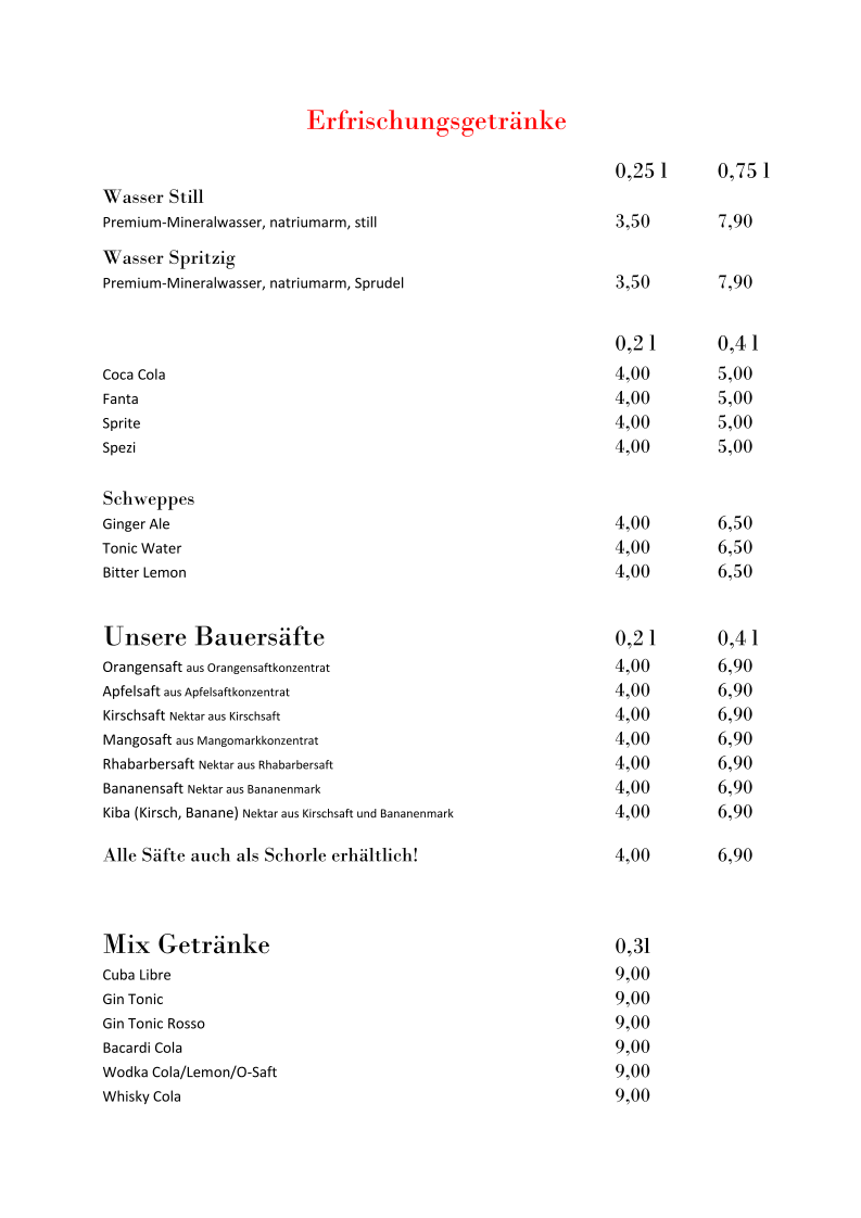Speisekarte photo 1