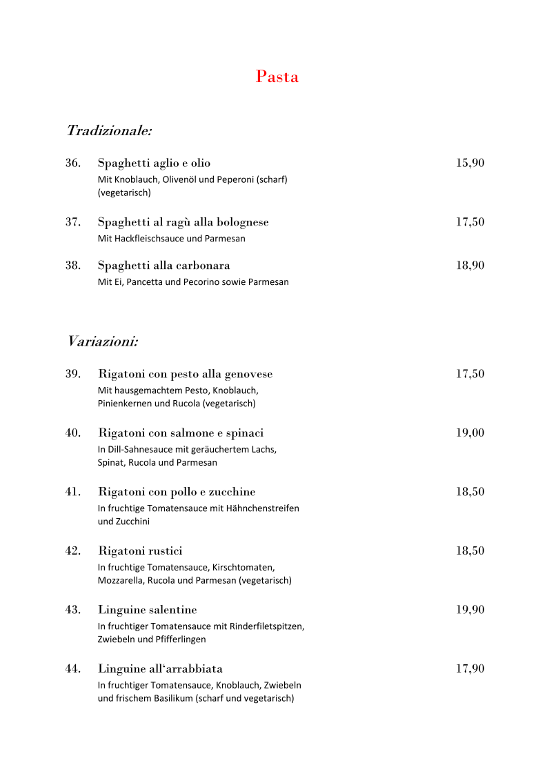 Speisekarte photo 2