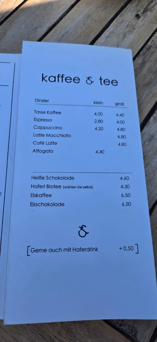 Speisekarte, Restaurant Seebad Tüttensee