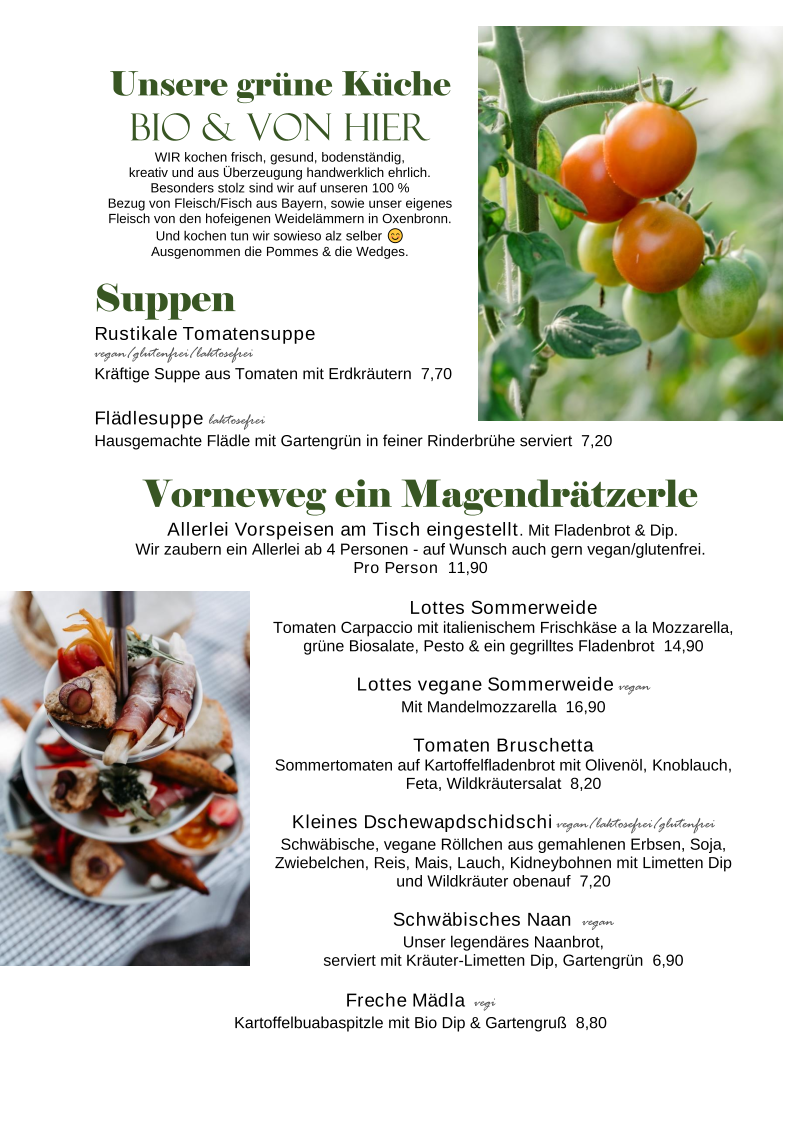 Speisekarte, Waldvogel