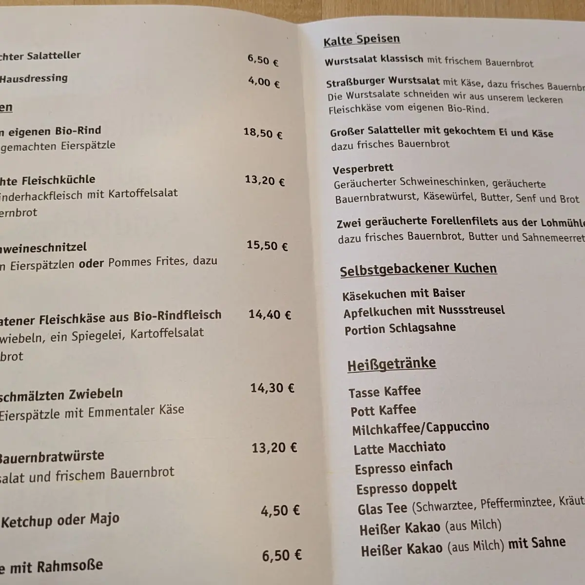 Speisekarte photo 2