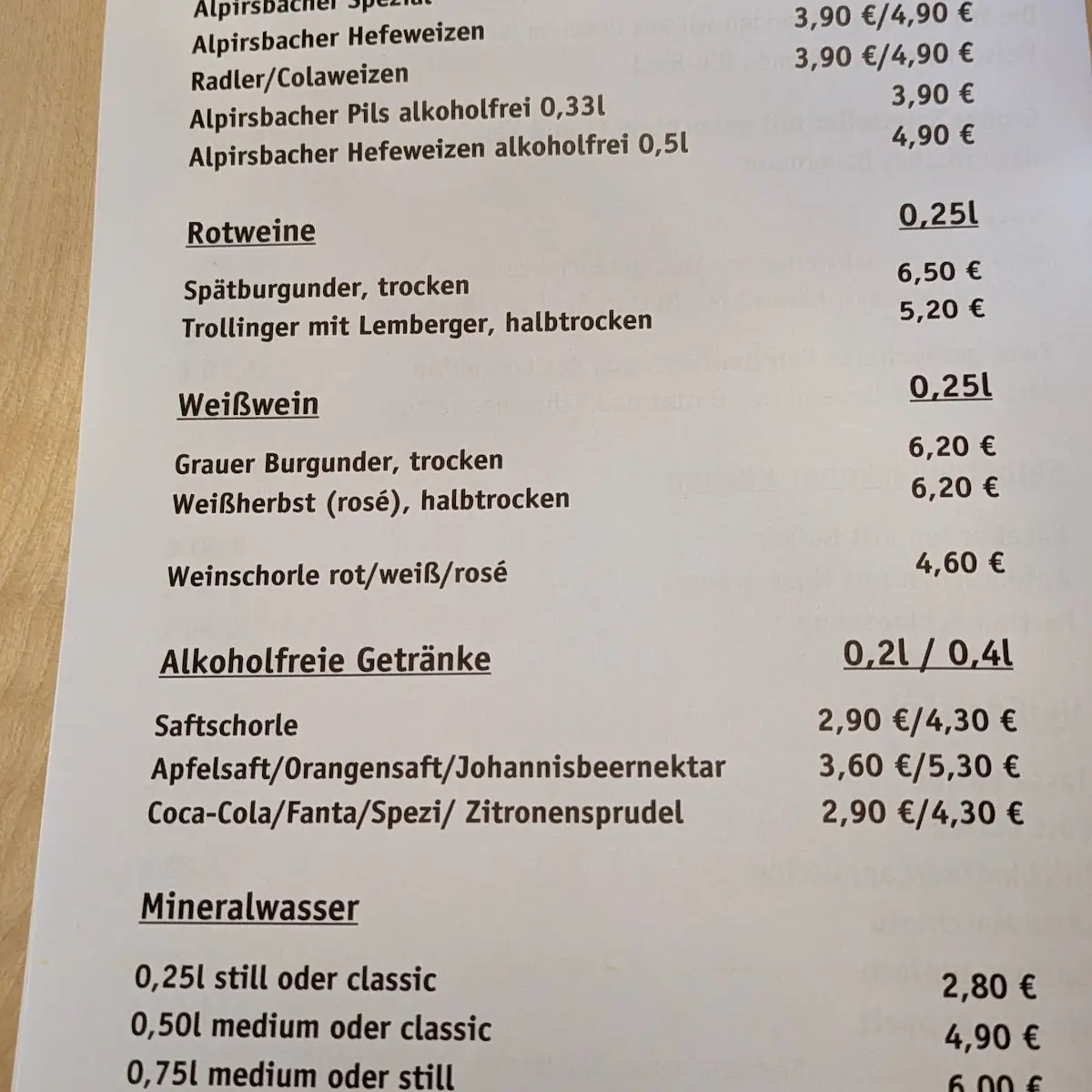 Speisekarte photo 3