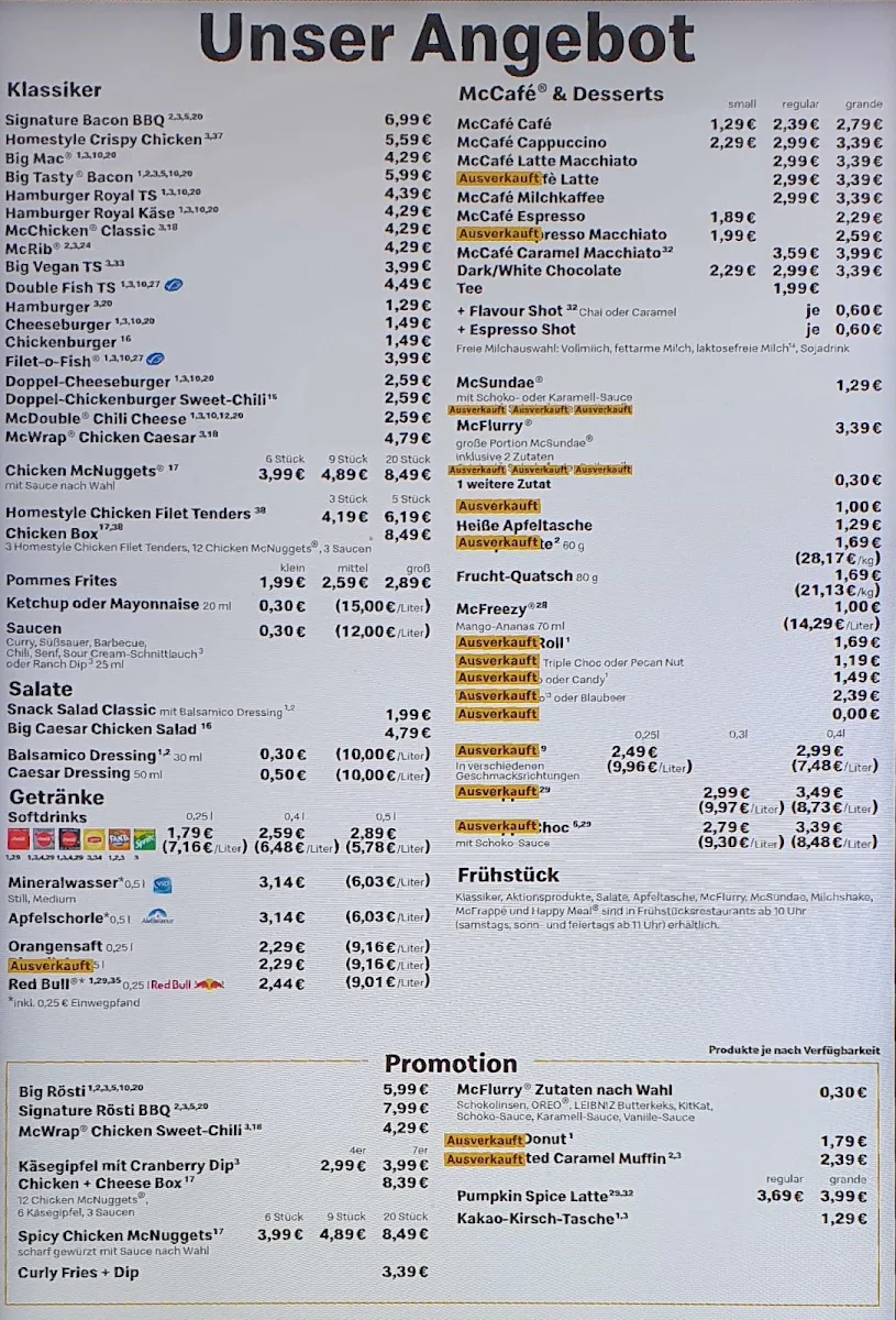 Speisekarte photo 1