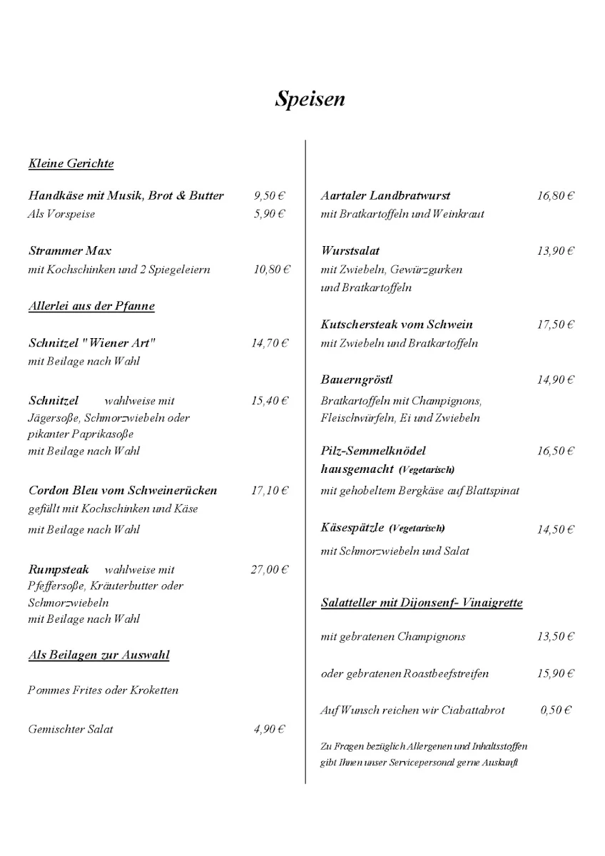 Speisekarte photo 1