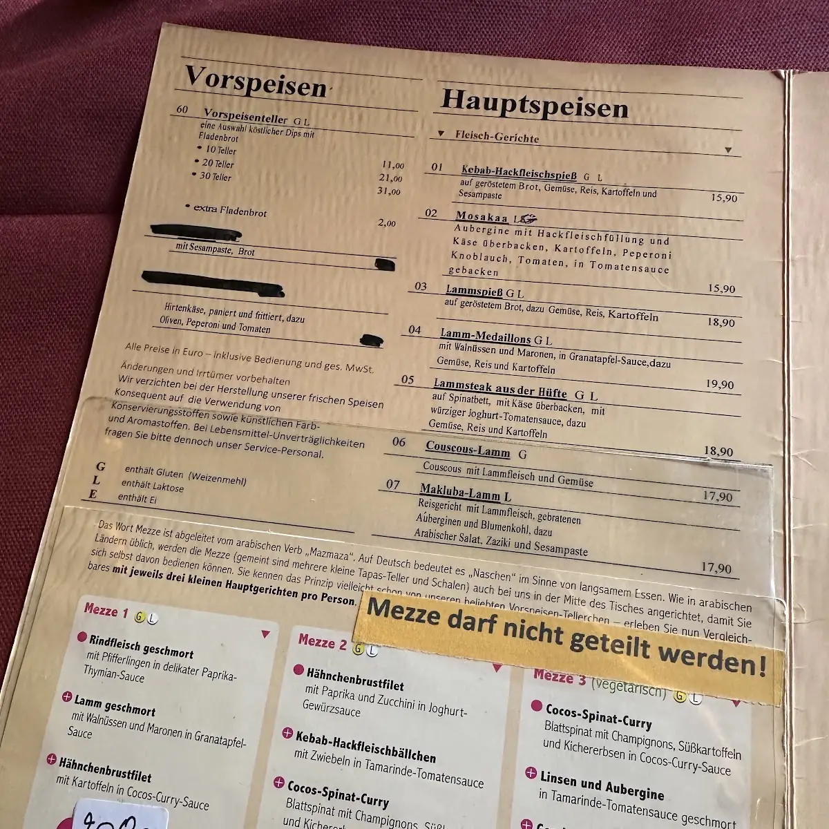Speisekarte photo 1