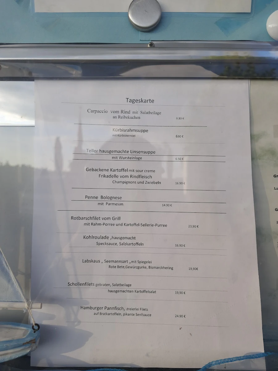 Speisekarte, Restaurant Ahrberg