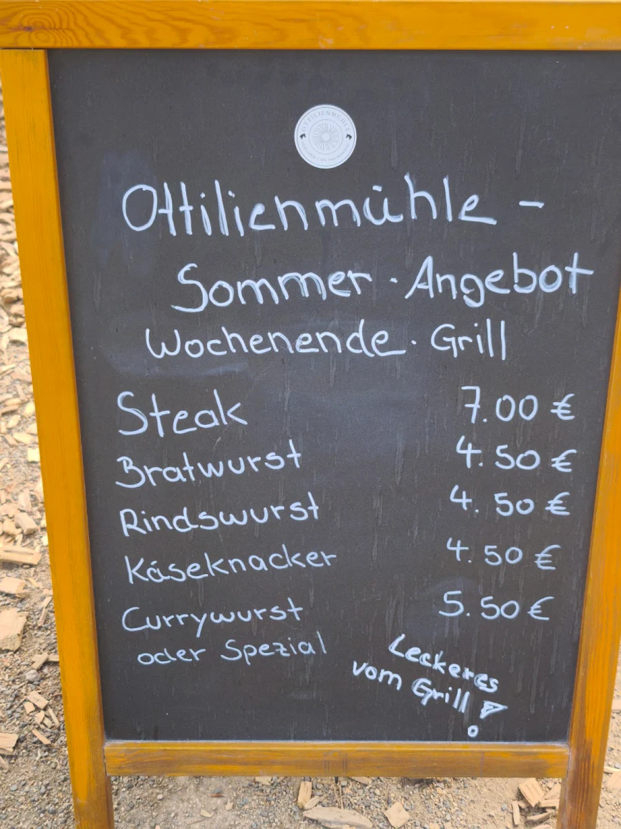 Speisekarte, Ottilienmühle Hofladen und Café
