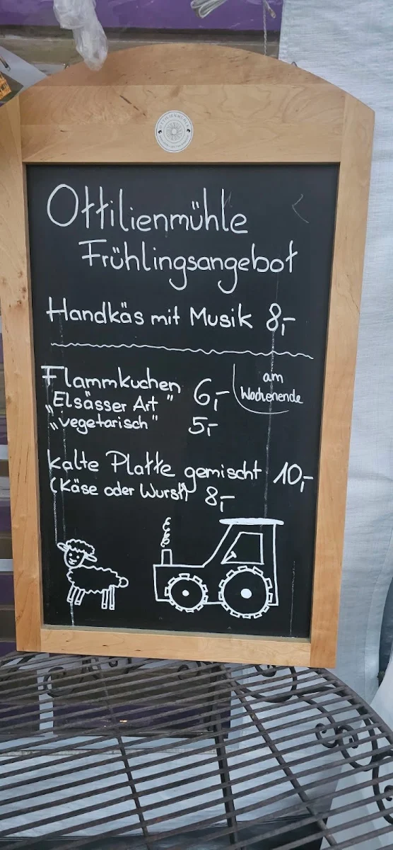 Speisekarte, Ottilienmühle Hofladen und Café