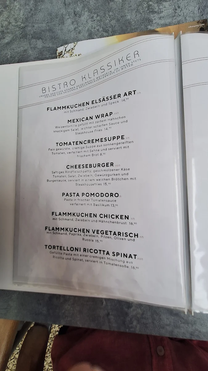 Speisekarte, Bistro Amara