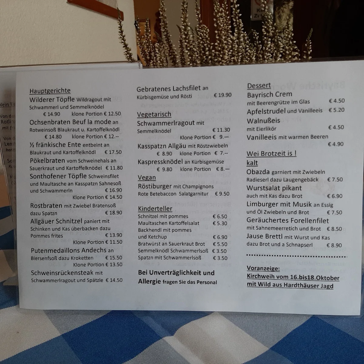 Speisekarte photo 2