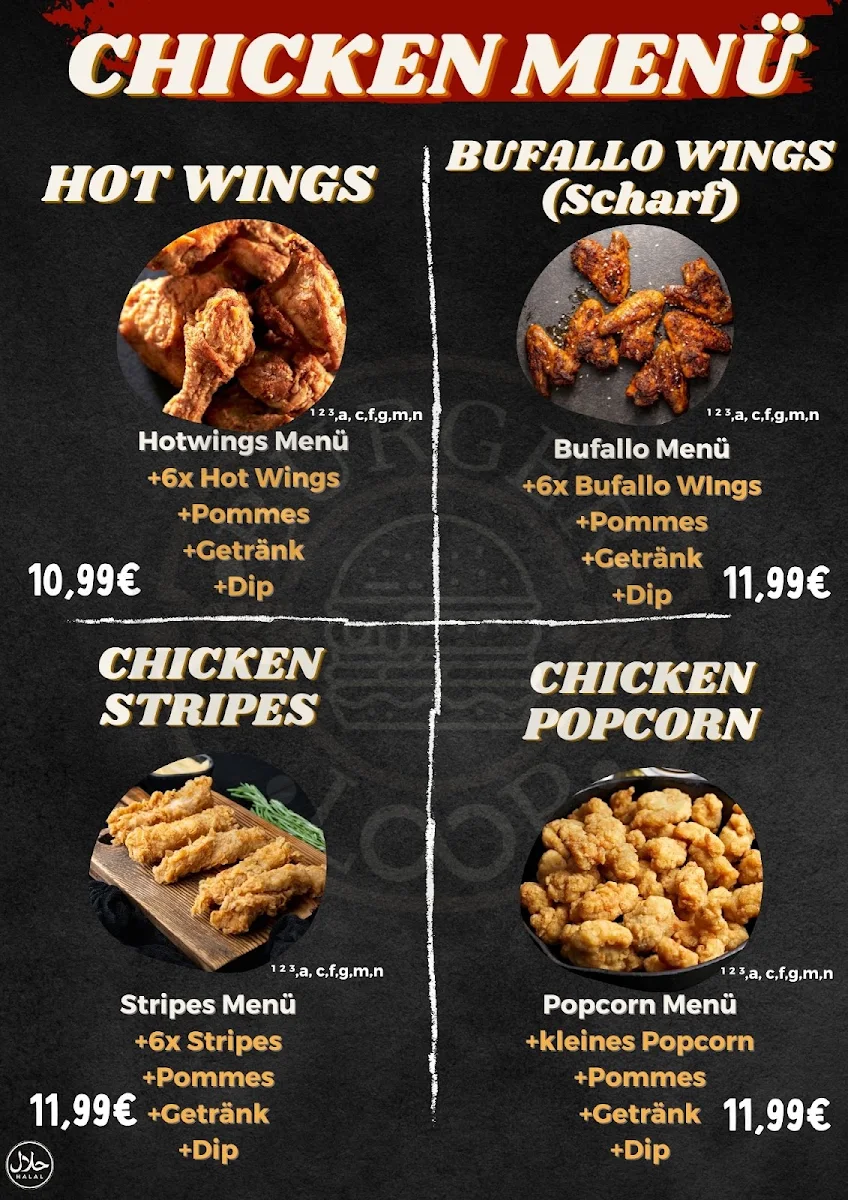 Speisekarte, Burger Loop