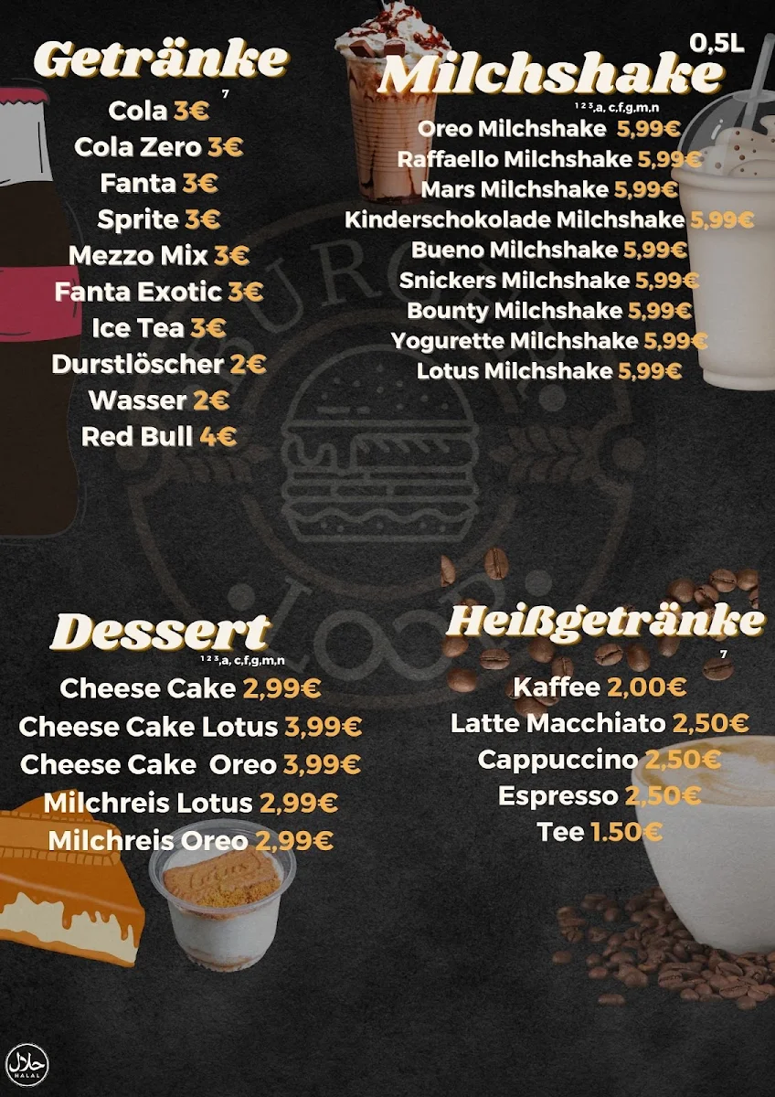 Speisekarte, Burger Loop