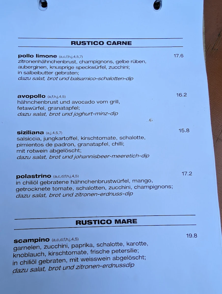 Speisekarte, Cooperativa