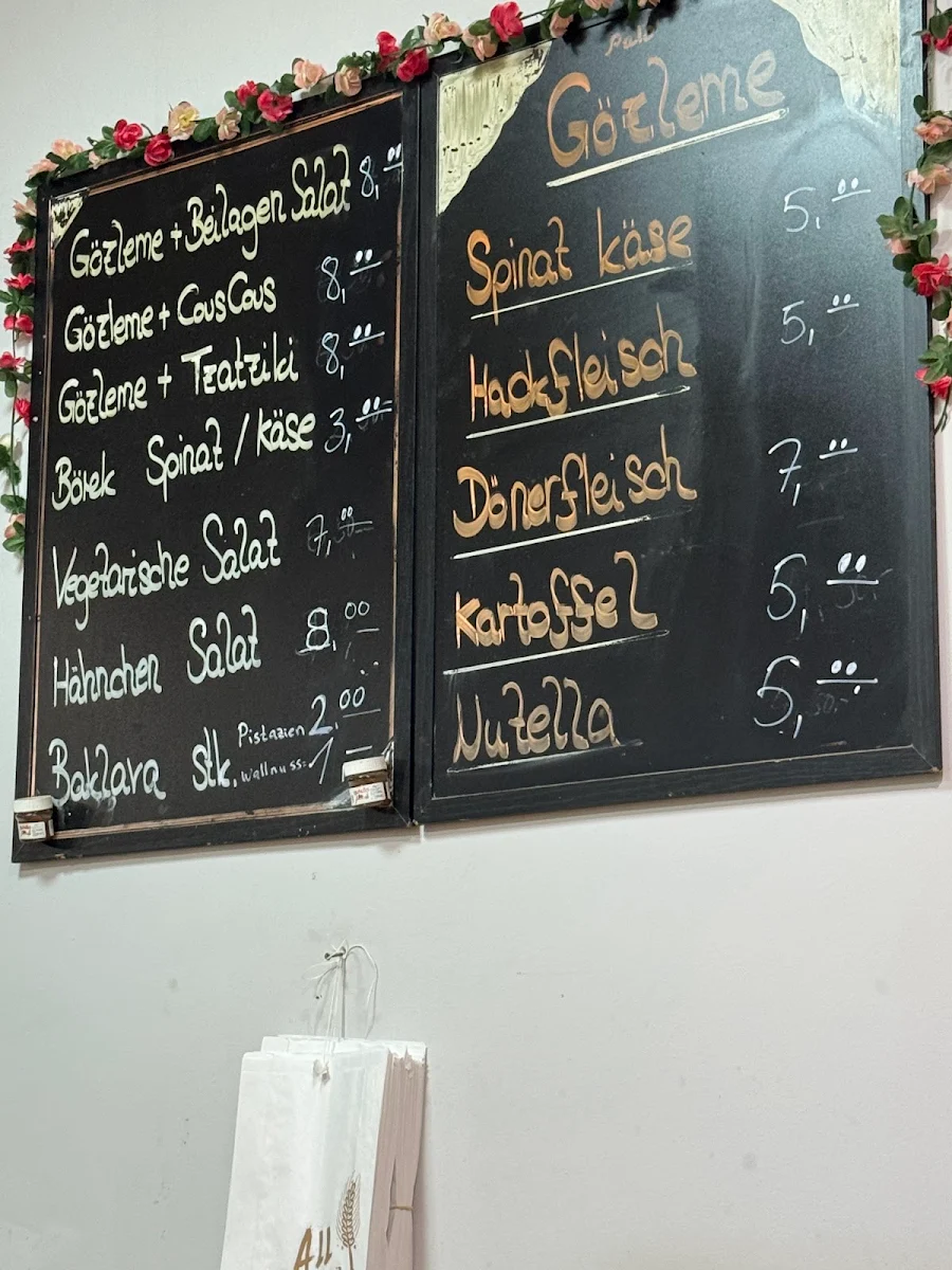 Speisekarte, PALU GRILL DÖNER