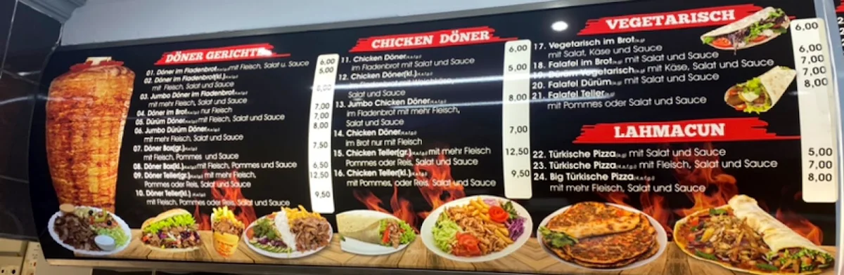Speisekarte, City Döner