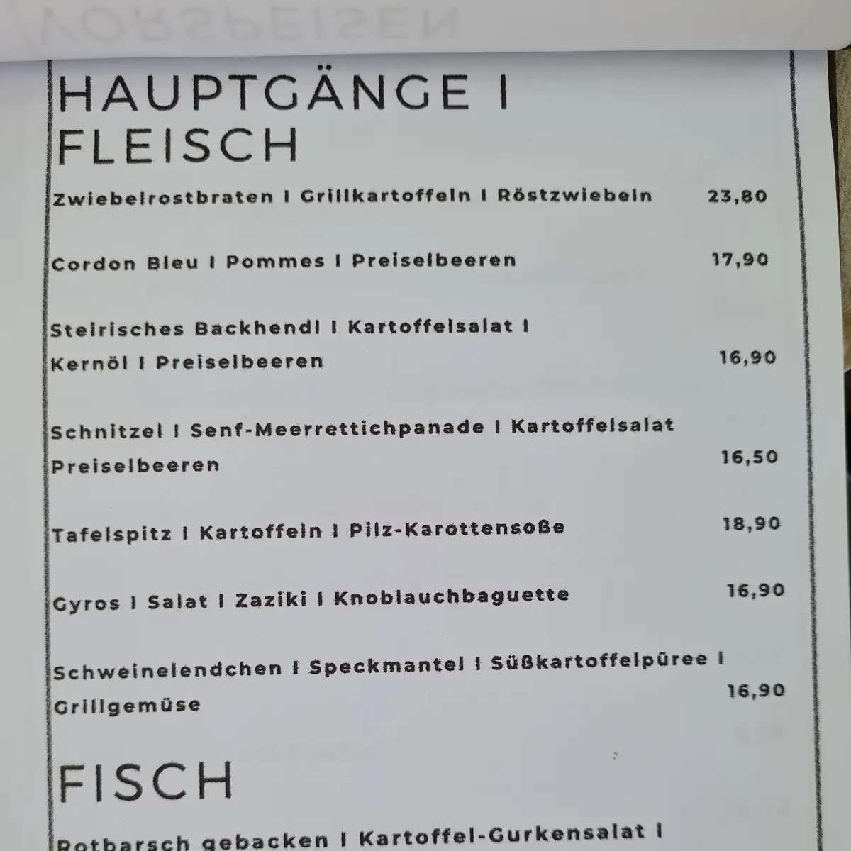 Speisekarte photo 1