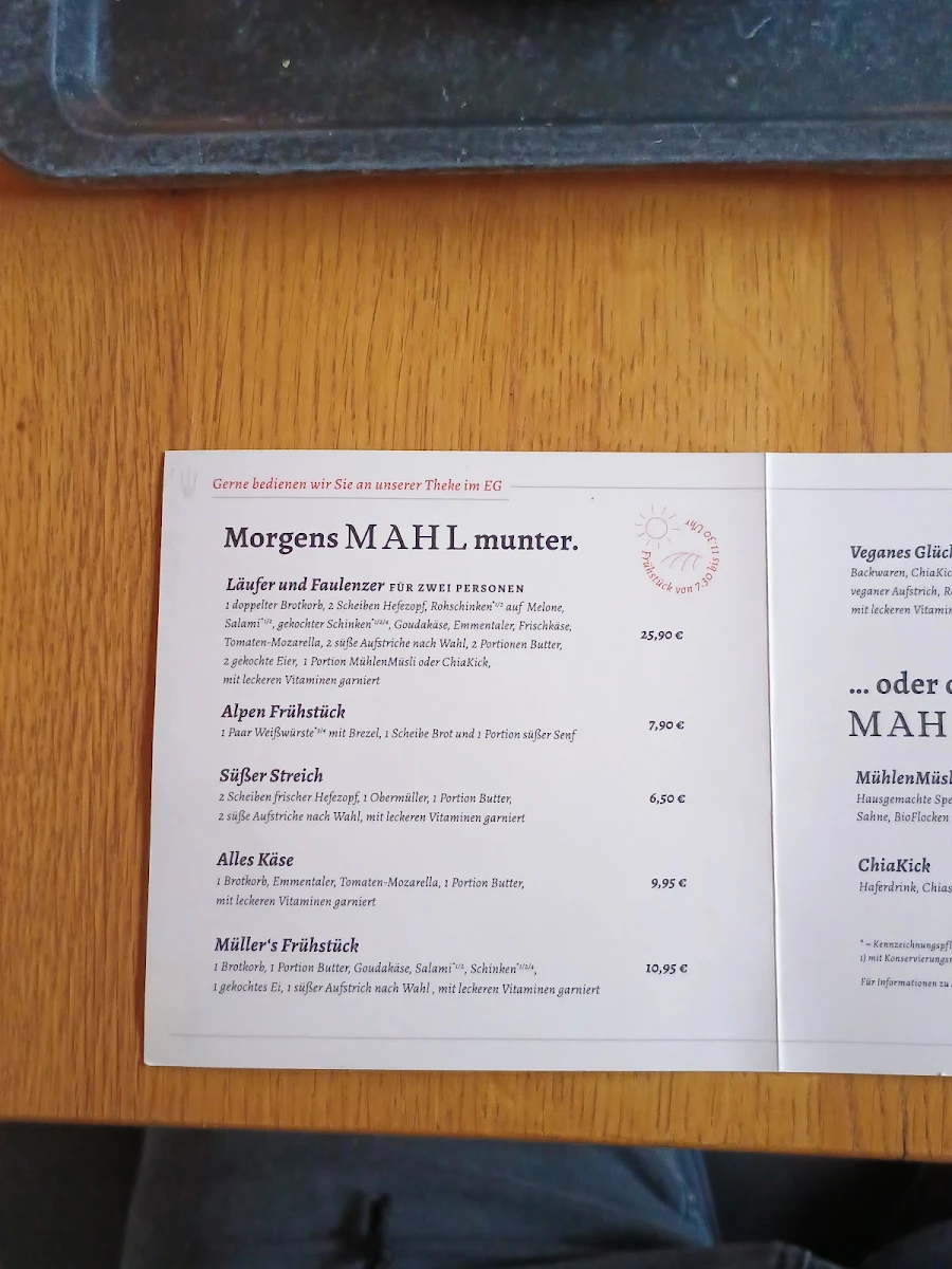 Speisekarte, Mahlwerk – Mönsheimer Mühle