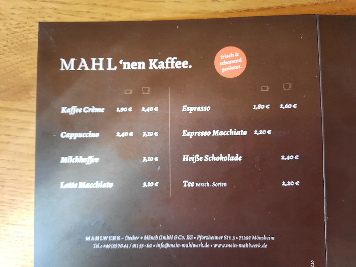 Speisekarte, Mahlwerk – Mönsheimer Mühle