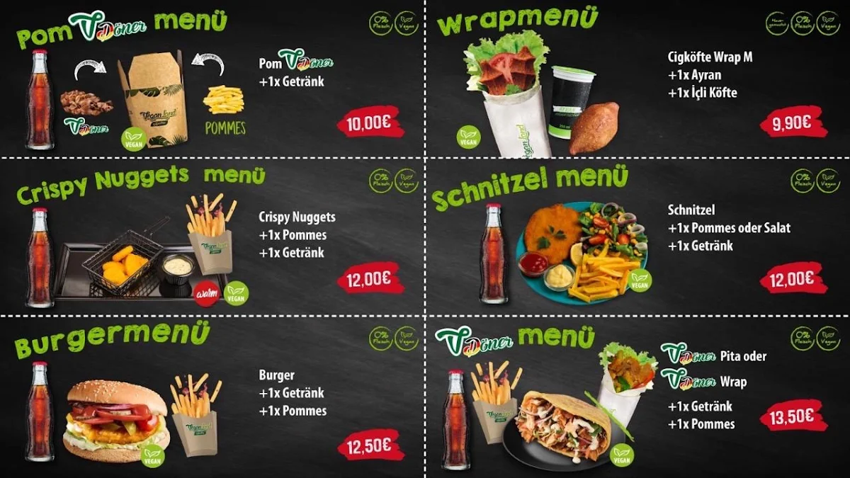 Speisekarte, Veganland Çigköfte