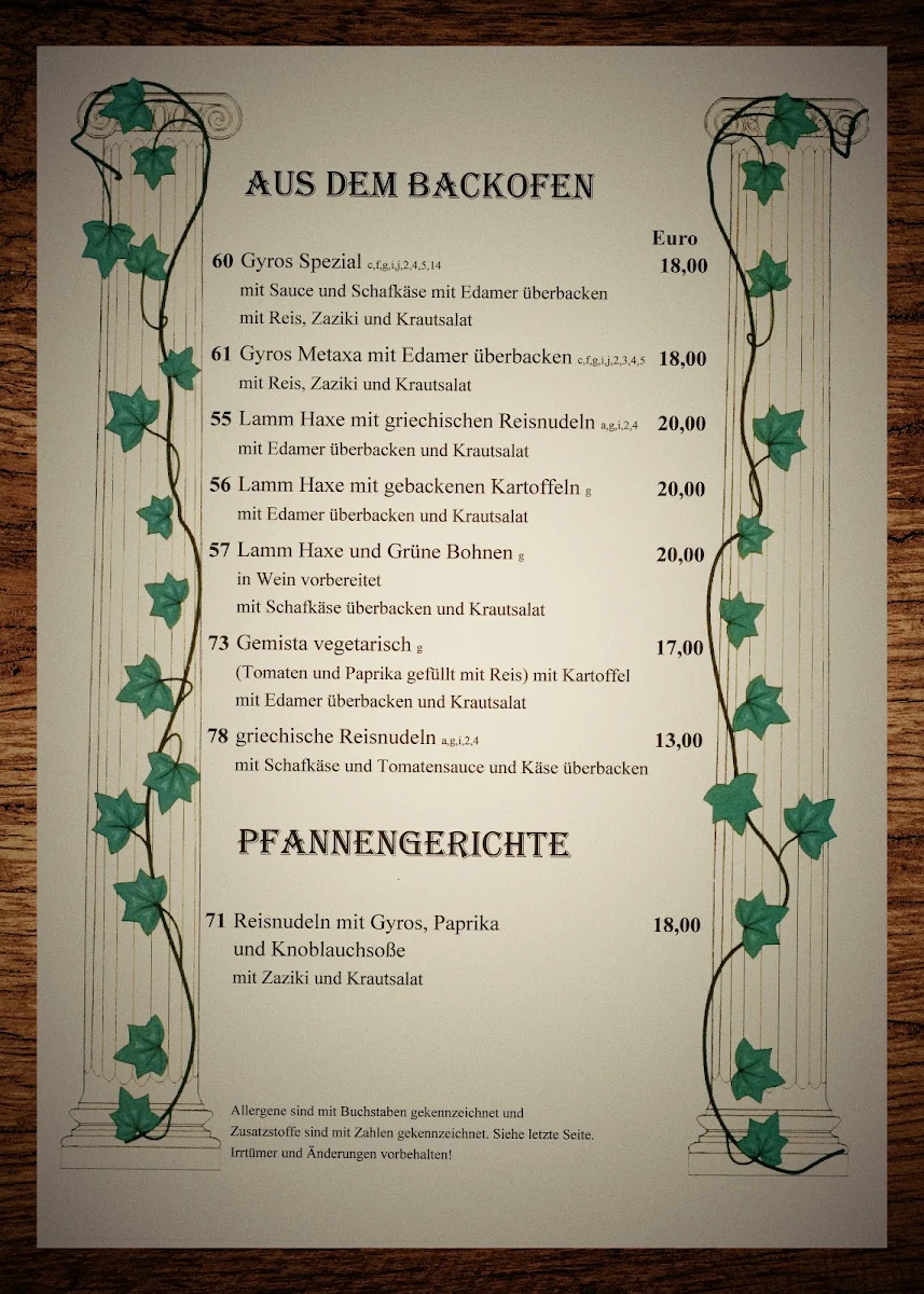 Speisekarte photo 1