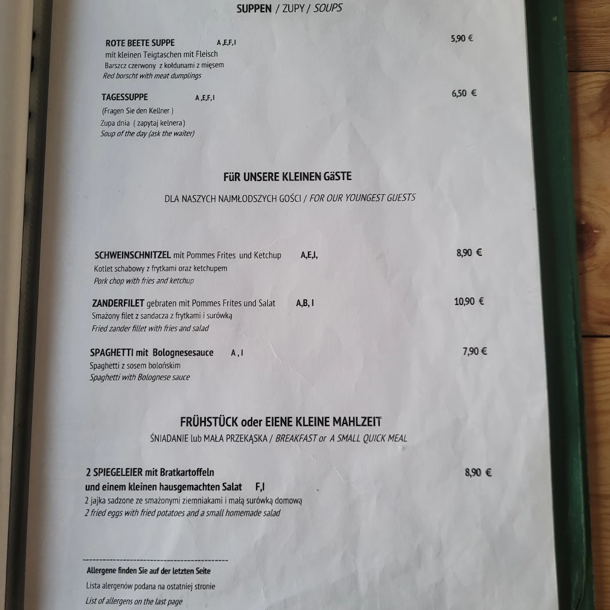 Speisekarte photo 2