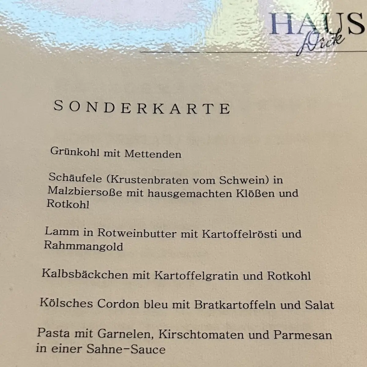 Speisekarte photo 1