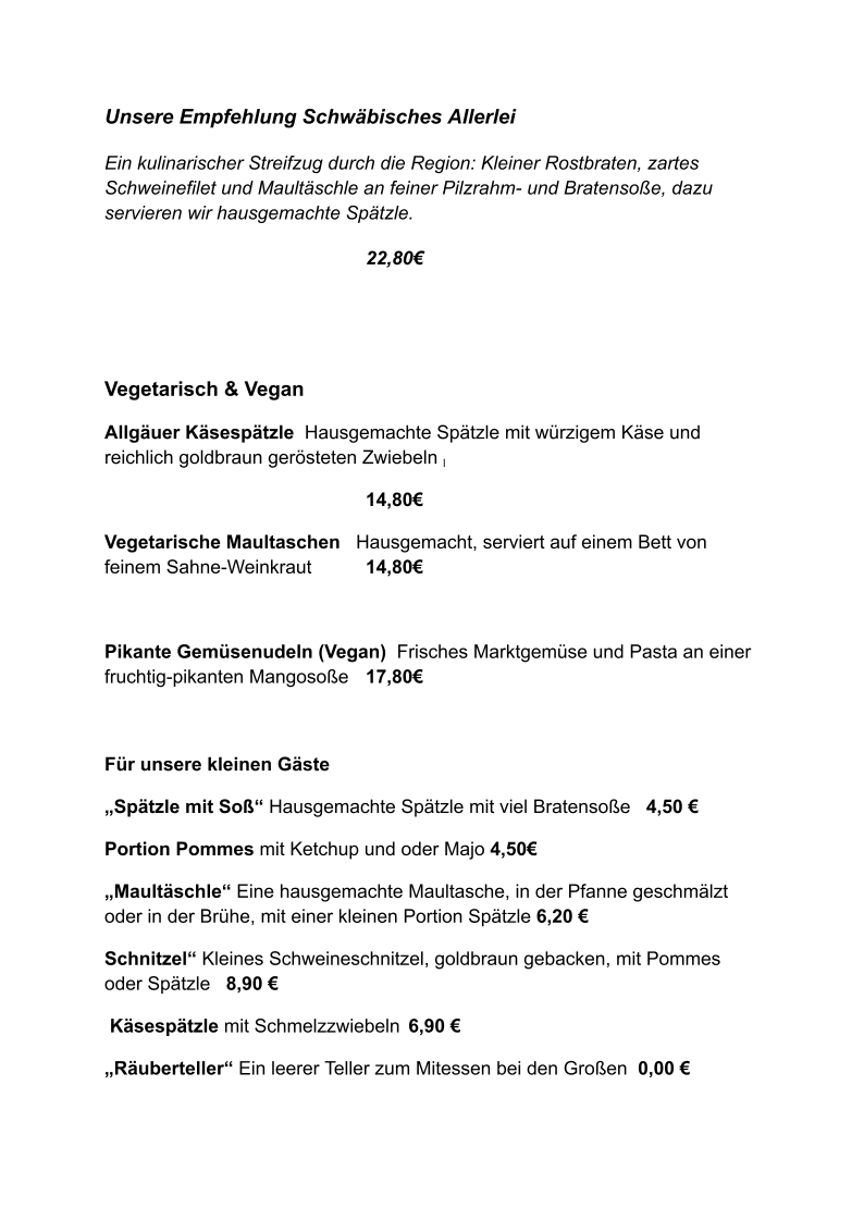 Speisekarte photo 1