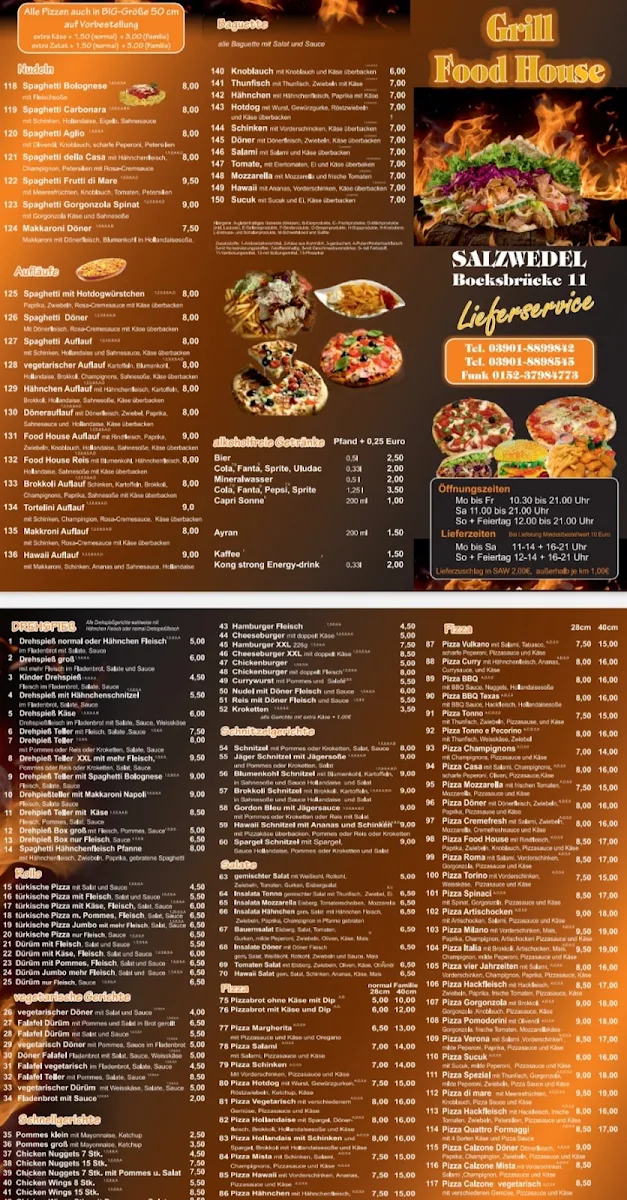 Speisekarte, Food House