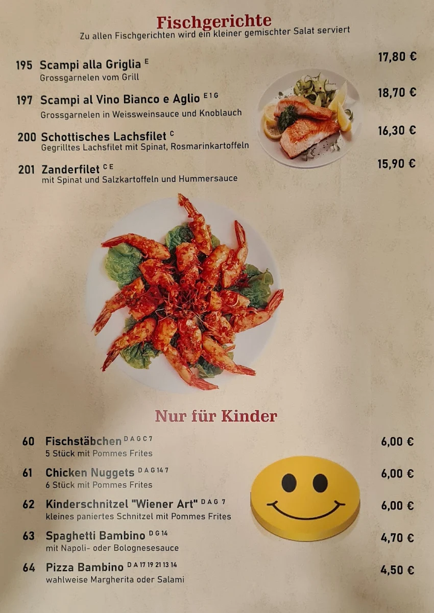 Speisekarte, Matador