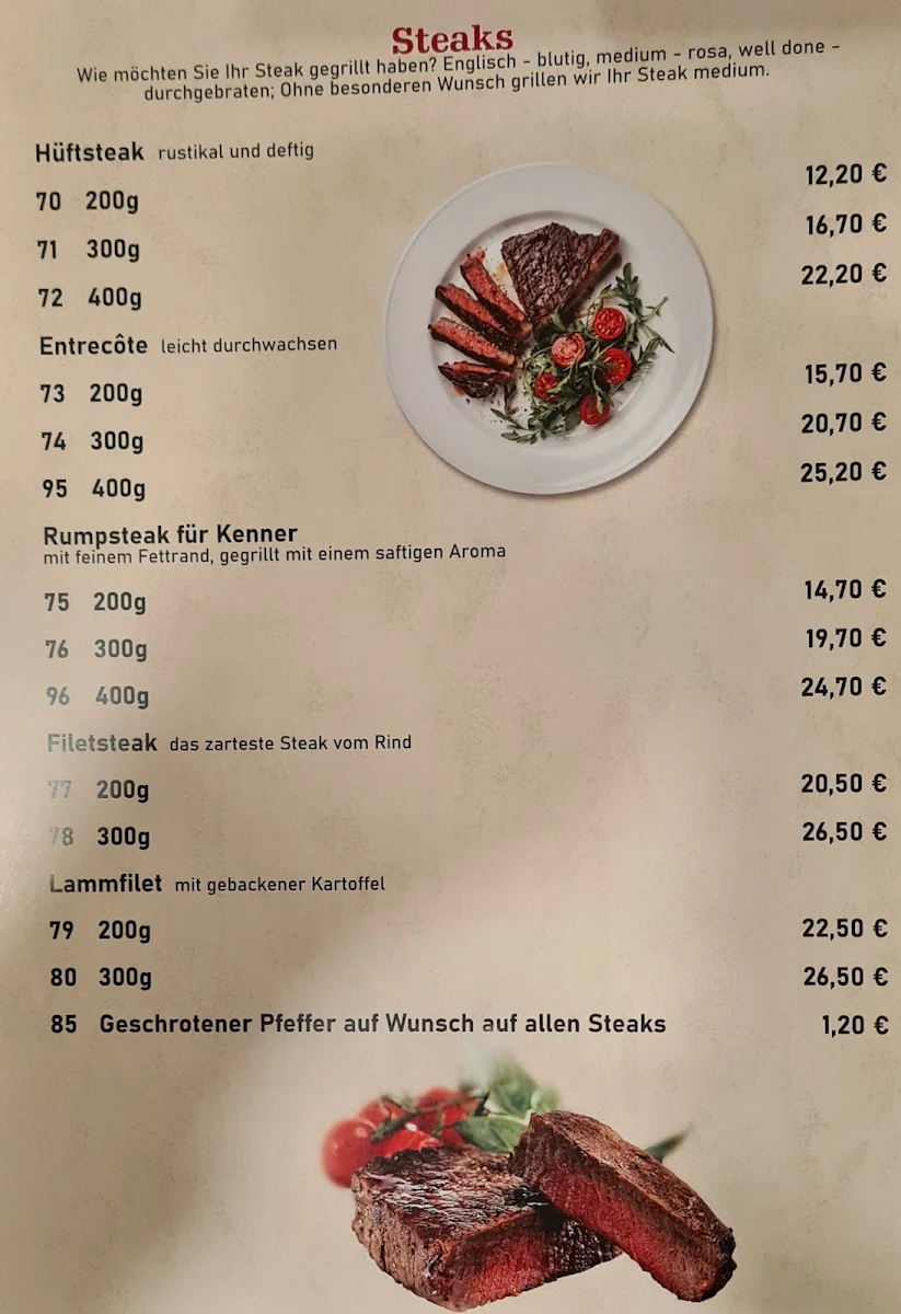 Speisekarte, Matador