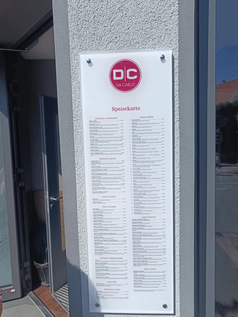 Speisekarte, Ristorante Da Carlo