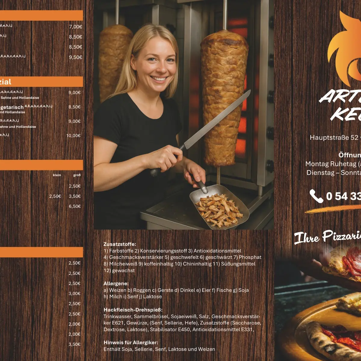 Speisekarte, Artland Kebab