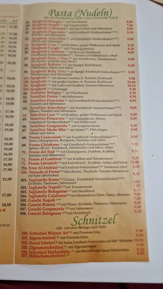 Speisekarte, Pizzeria Ciao Ciao