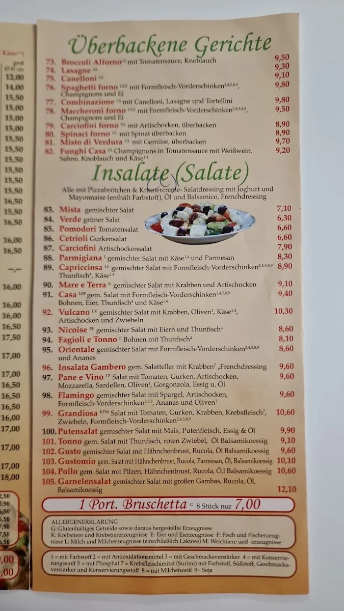 Speisekarte, Pizzeria Ciao Ciao