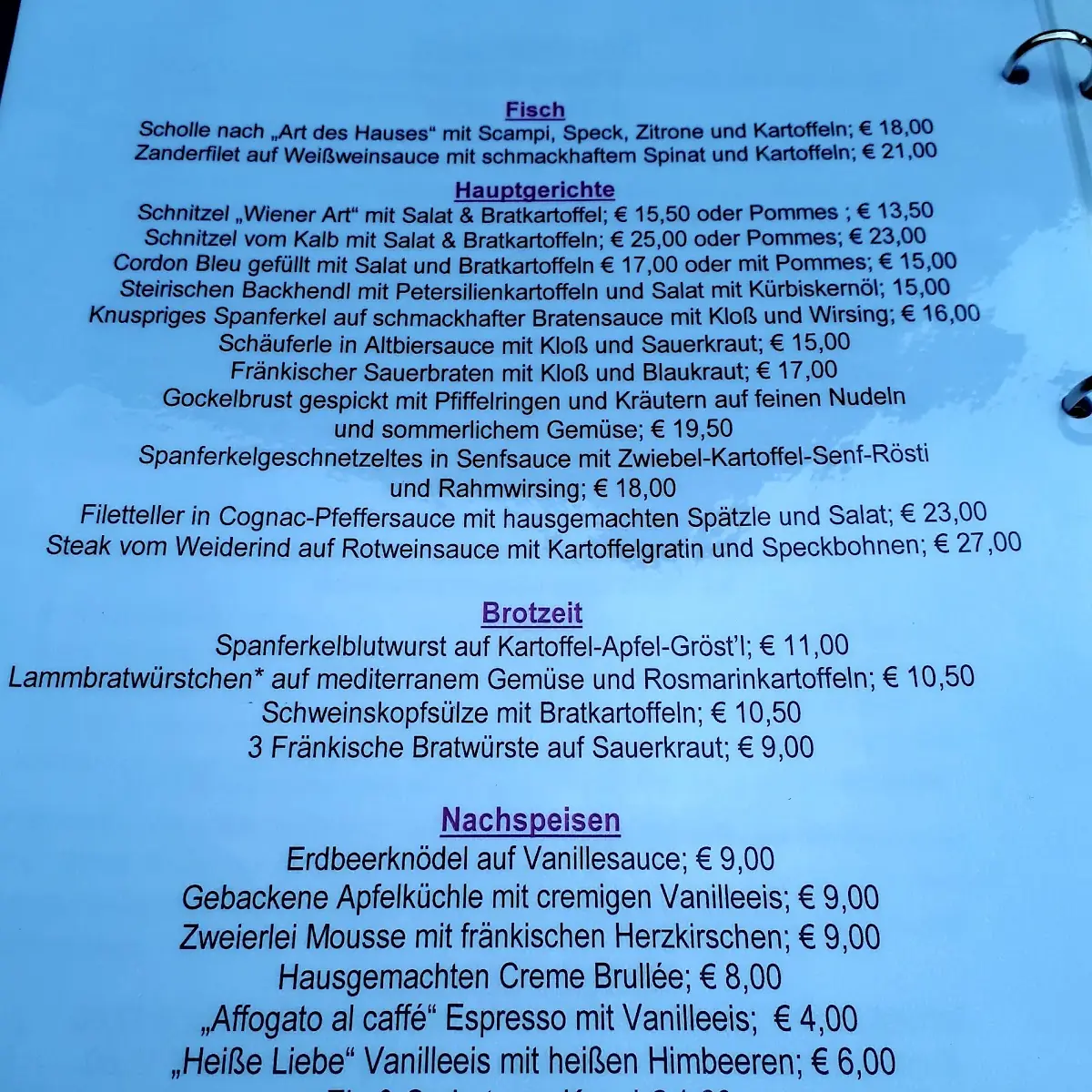 Speisekarte photo 2