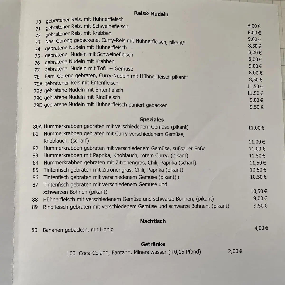 Speisekarte photo 1