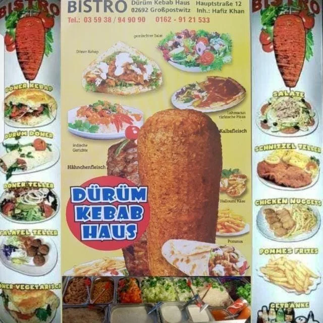 Speisekarte, Döner - Dürüm Kebab Haus Großpostwitz