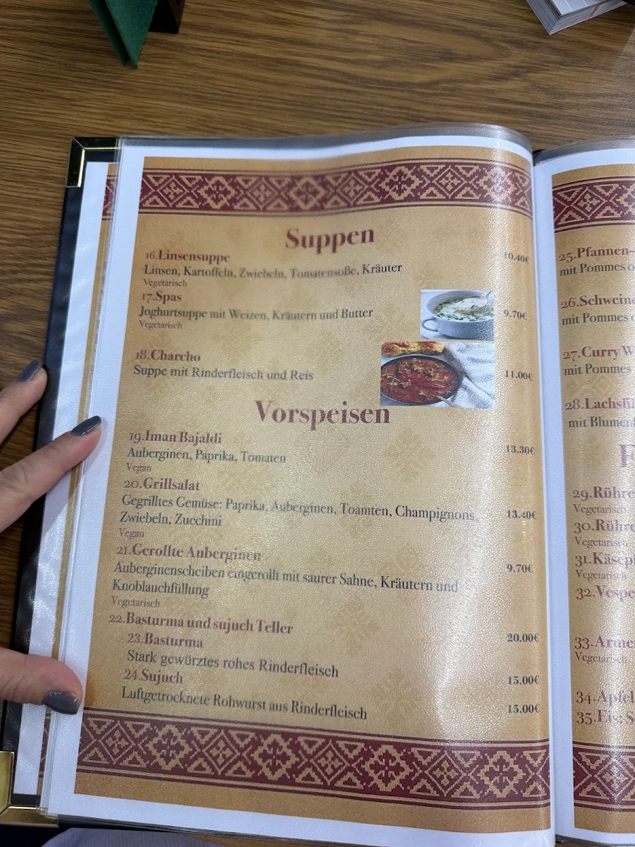 Speisekarte, Restaurant Armans
