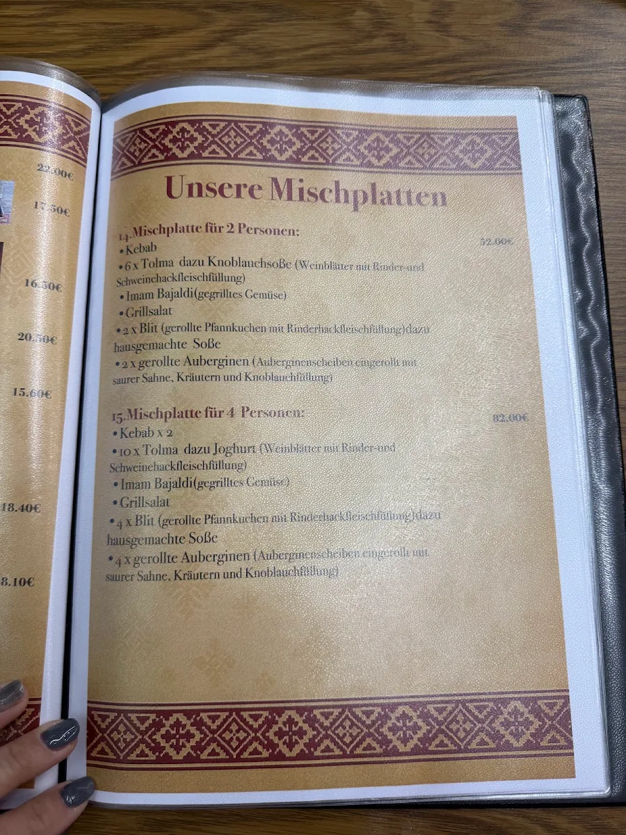 Speisekarte, Restaurant Armans
