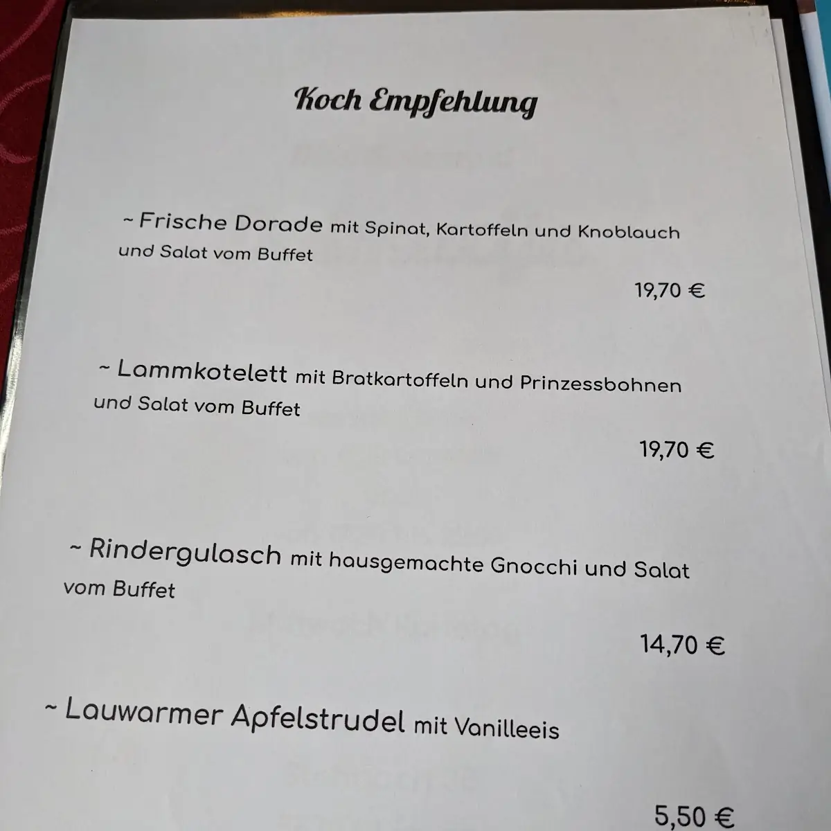Speisekarte photo 2