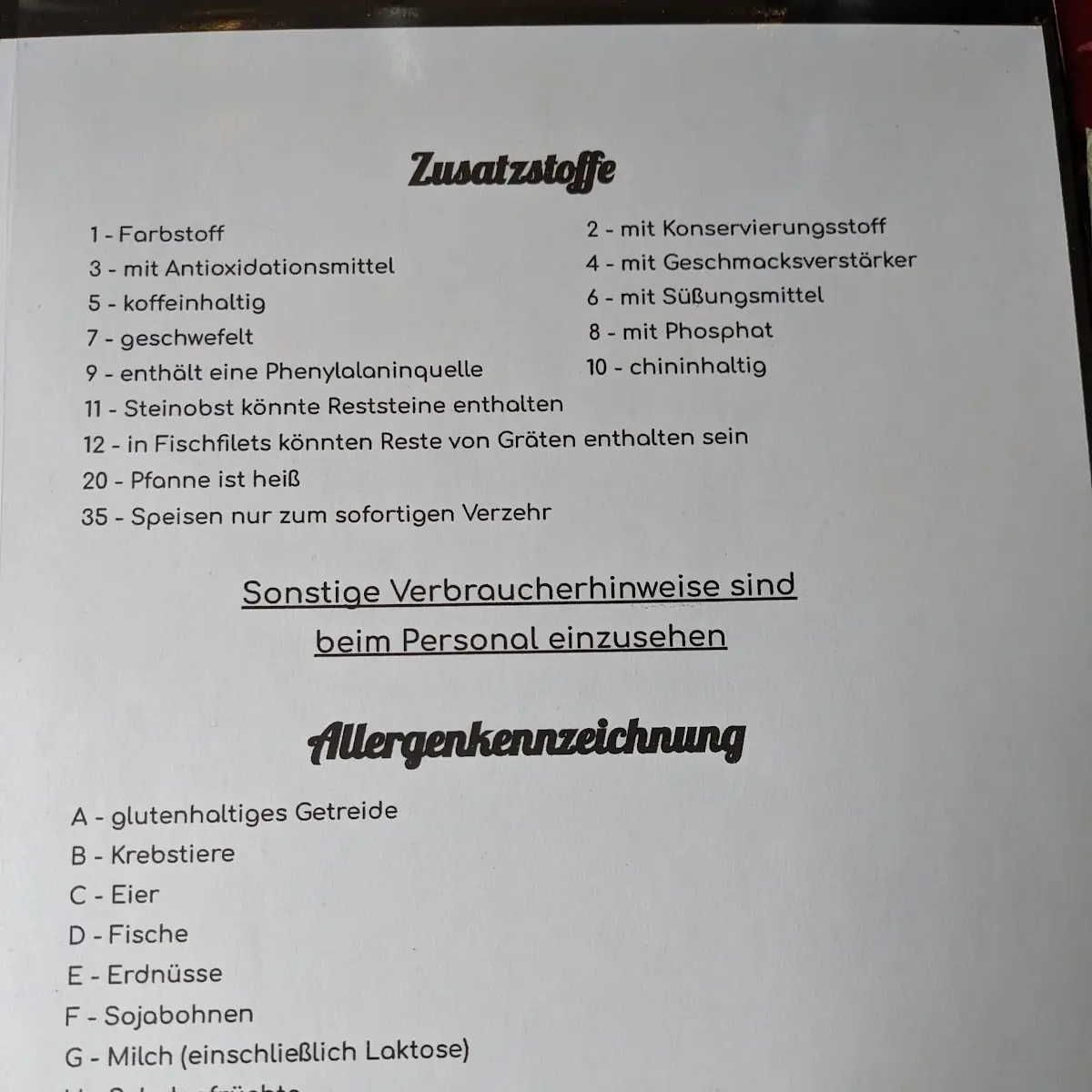 Speisekarte photo 4