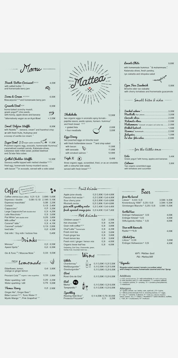 Speisekarte, Mattea