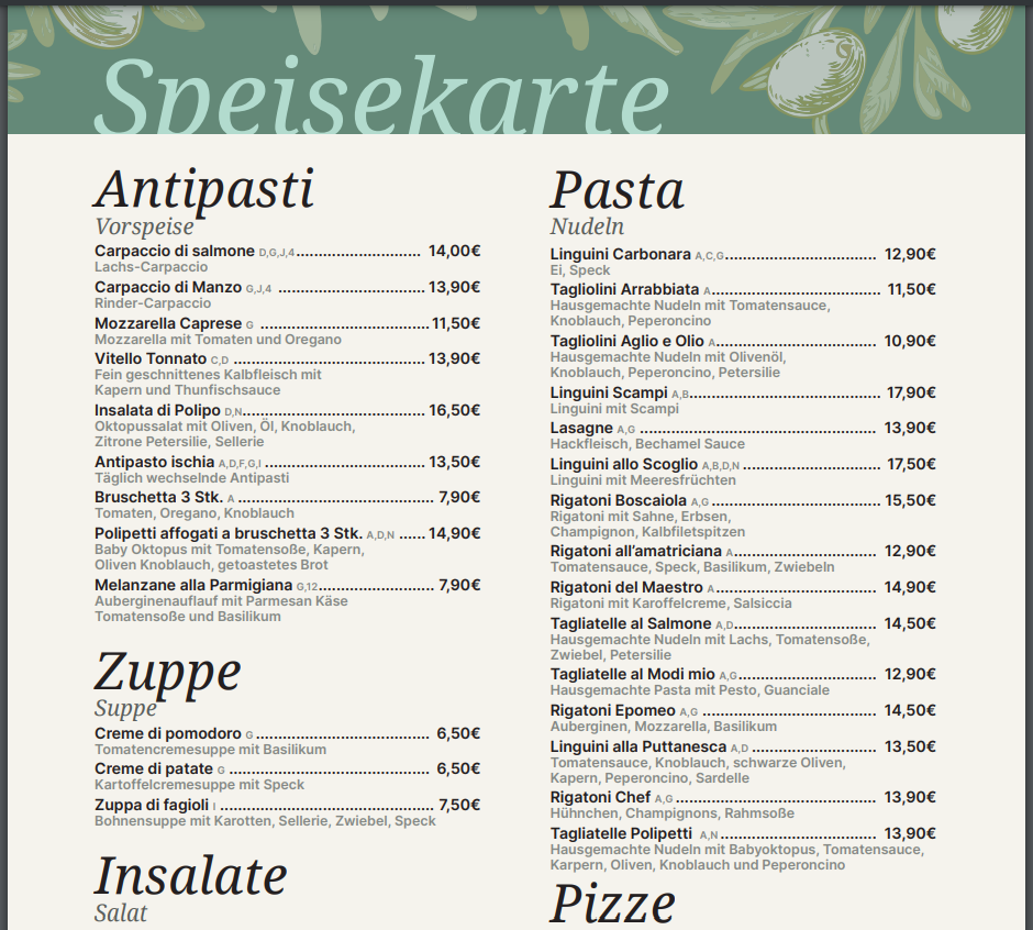 Speisekarte photo 2