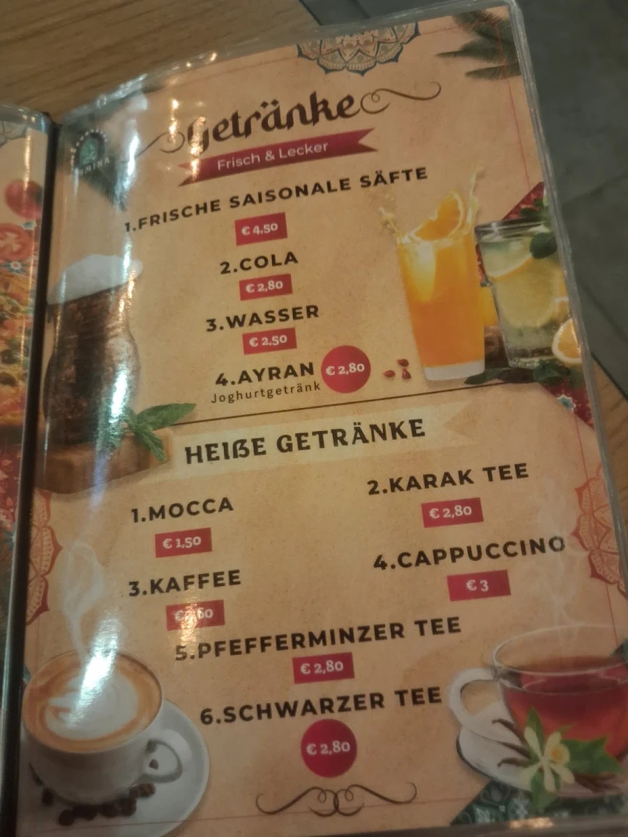 Speisekarte, Yasmina