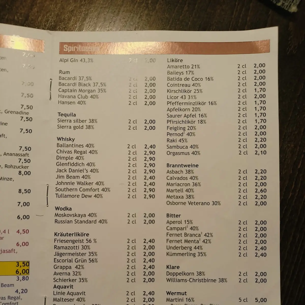 Speisekarte photo 2